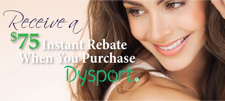 Receive a $75 instant rebate on Dysport