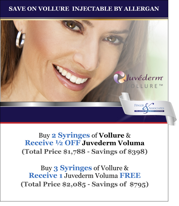 Finger and Associates Special Save on Vollure and Juvederm Voluma