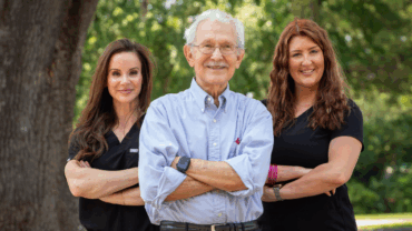 Holly Wade, Dr E.Ronald Finger and Jessica