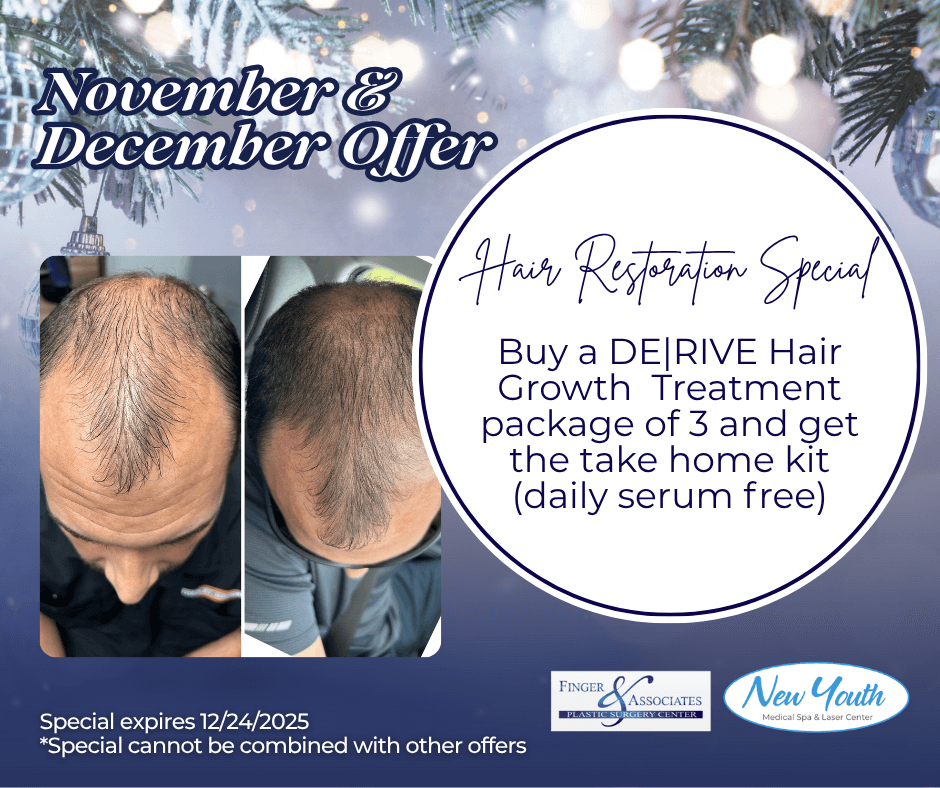 Buy a DE|RIVE Hair Restoration treatment package of 3 and get the take home kit Buy a DE|RIVE Hair Restoration treatment package of 3 and get the take home kit