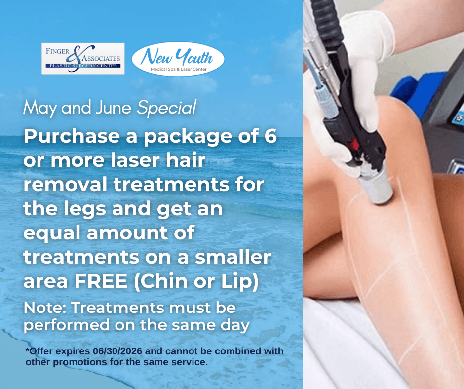 Purchase a package of 6 or more laser hair removal treatments for the legs and get an equal amount of treatments on a smaller area FREE (Chin or Lip) Purchase a package of 6 or more laser hair removal treatments for the legs and get an equal amount of treatments on a smaller area FREE (Chin or Lip)